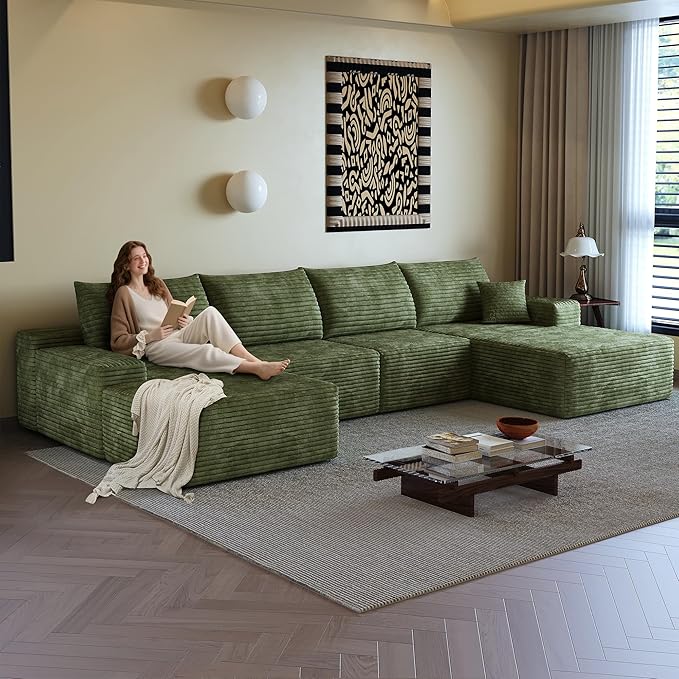 136" Sectional Couches for Living Room Cloud Couch Sofa