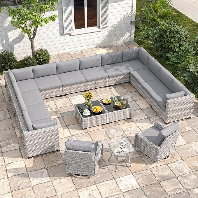 14-Seat Modern Patio Furniture Set