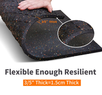 Goodhoily Anti-Vibration Pad 24" x 24",3/5" Heavy Duty Thick- Rubber Vibration Pad -Sound Absorbing Mat- for Dryers, Fitness Equipmen,Audio Equipment(Square) Black