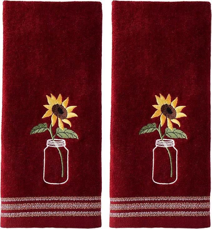 SKL Home by Saturday Knight Ltd. Sunflower In Jar 2 Pc Hand Towel Set