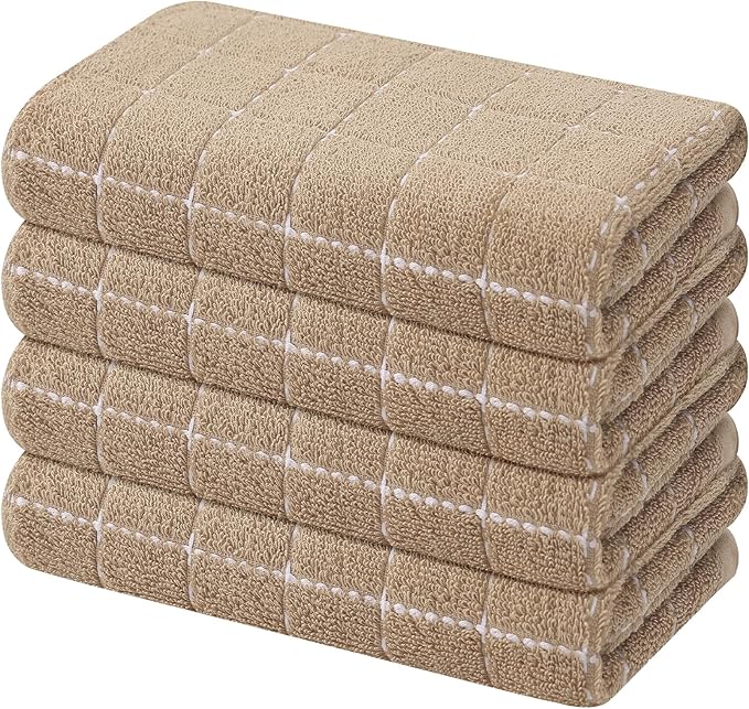 Mordimy 100% Cotton Terry Cloth Kitchen Towels, Super Soft and Absorbent Dish