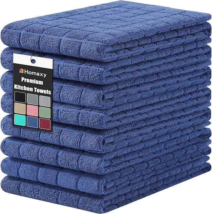 Homaxy Premium Cotton Kitchen Towels 16"x 28", Large Natural Ring Spun 390 GSM