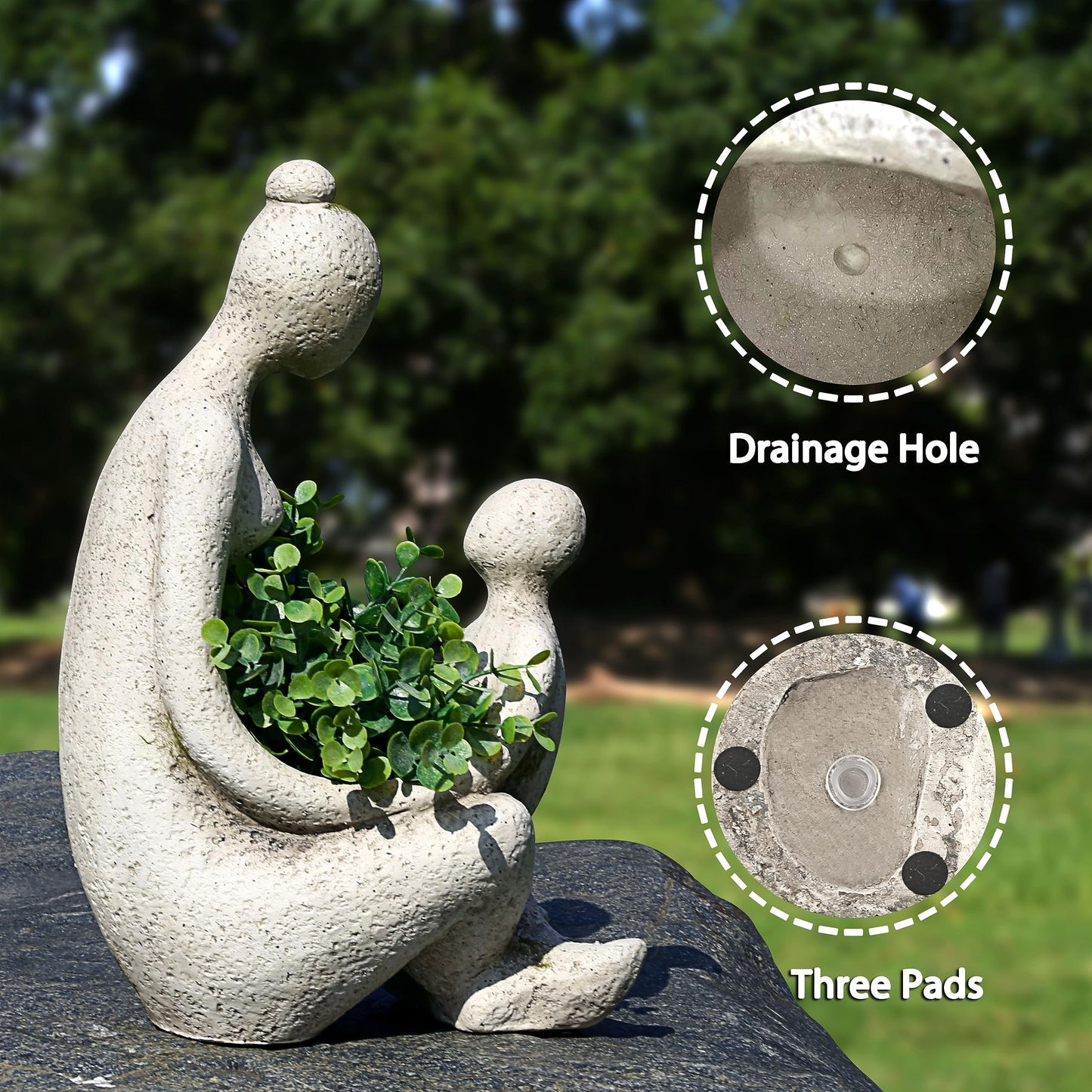 Aclema Unique Planters for Indoor Outdoor Plants Head Face Planter Pot Large Succulent Planters Flower Vase with Drainage Hole Grandmas Love