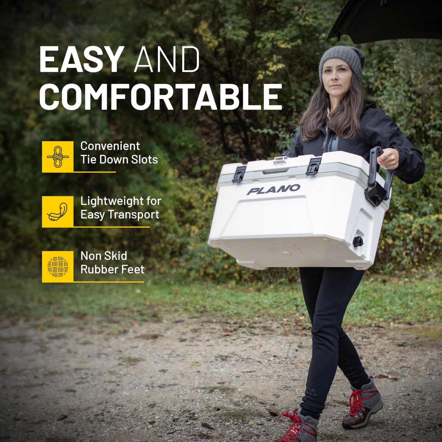 Plano Frost Cooler, 14-Quart Hard Cooler, Storm Gray, Insulated Ice Chest for Camping and Fishing, Dual-Stage Molded Latches, Airtight Dri-Loc Seal, Includes Removable Dry Basket
