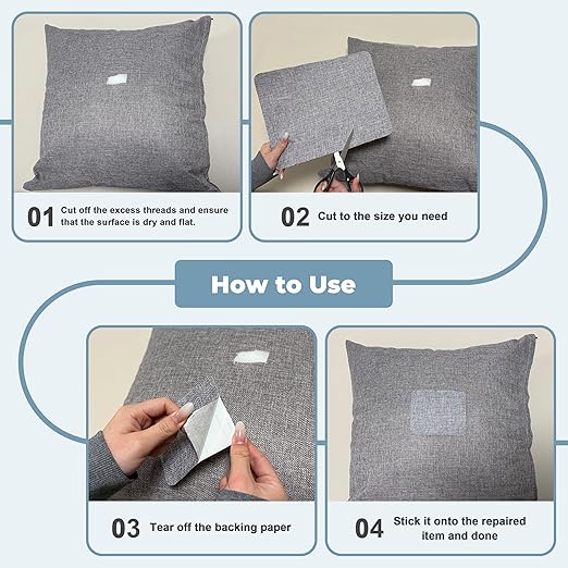 BESEZX Linen Fabric Repair Patch，3 PCS 9 * 11 Inch Self-Adhesive Couch Fabric