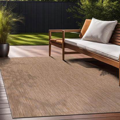 Beverly Rug Indoor Outdoor Rug 9x12, Washable Outside Carpet for Patio, Deck, Porch, Solid Modern Area Rug, Water Resistant, Jute Beige