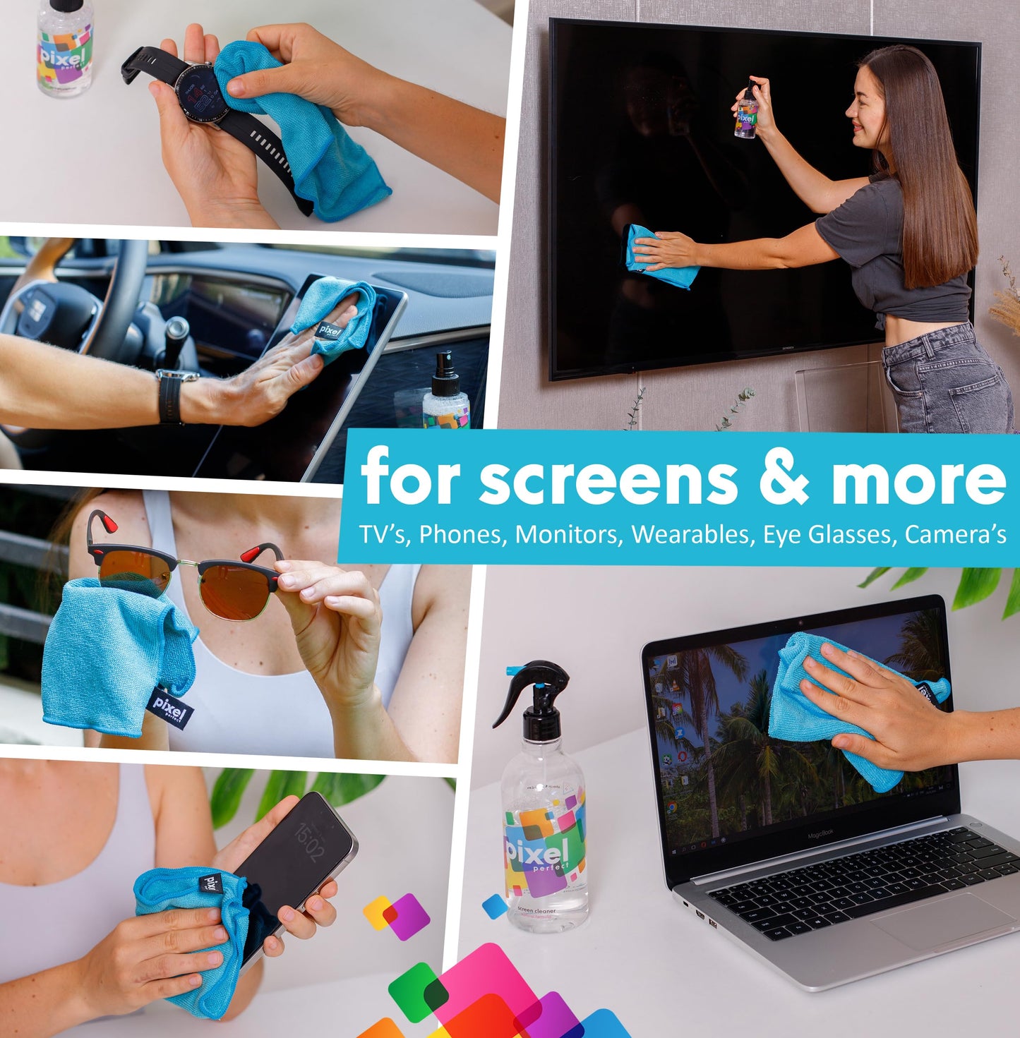 Pixel Natural Screen Cleaner Spray for TV, Laptops, Computers, Monitors, Phones Cleaning Kit (120ml - 4.2oz)