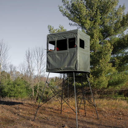Rivers Edge Landmark™ 550 Hunting Blind LM550B – 7' Tall, 6' x 4.5' Interior, Adjustable Windows, Steel Frame, Marine-Grade Fabric – Fits LM550T Tower Only