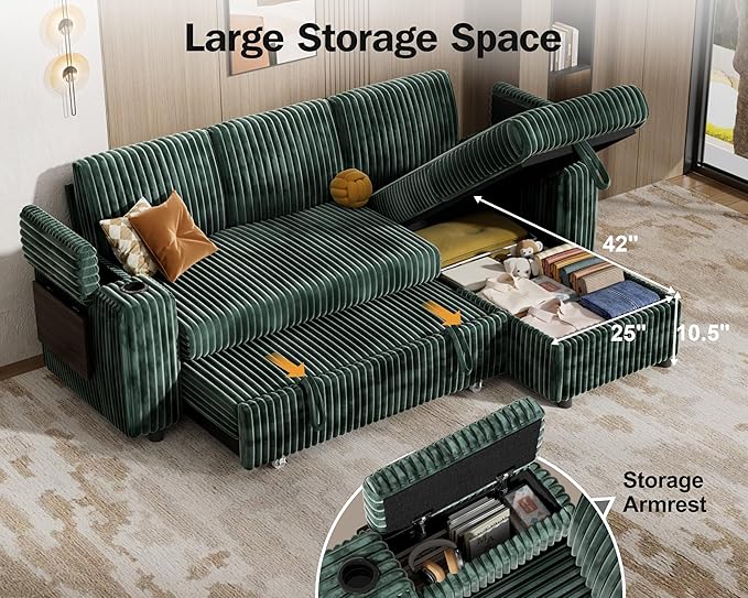Vipbear 86" Modular Sectional Sleeper Sofa