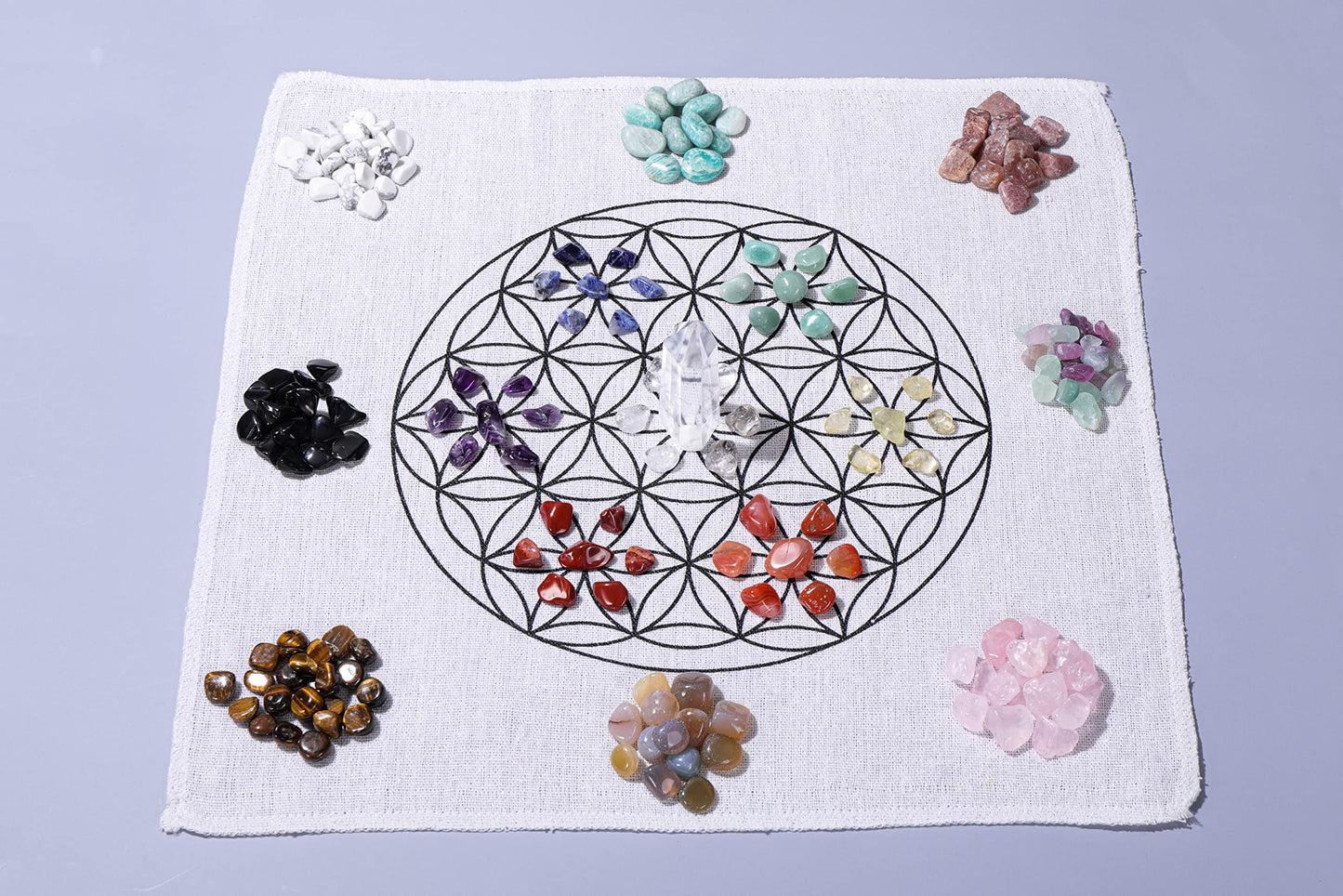 Jovivi 15 Assorted Tumbled Stones and Crystals Bulk, Irregular Rocks Natural Polished Gemstones and Crystals Quartz for Wicca Reiki Chakra Healing Meditation Home Indoor Decorations Christmas Day Gift