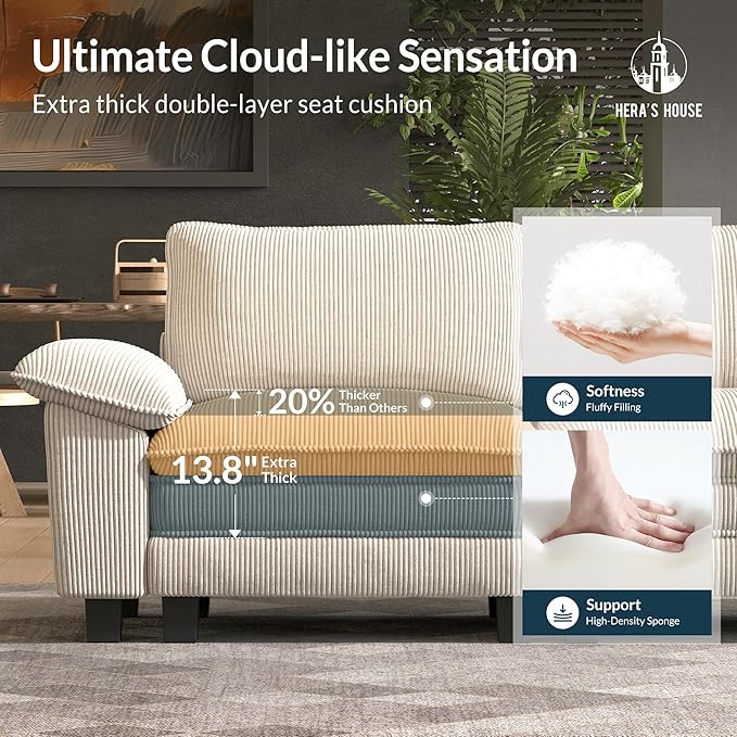 HERA'S HOUSE 158" Modular Sectional Sofa, Oversized U Shaped Couches