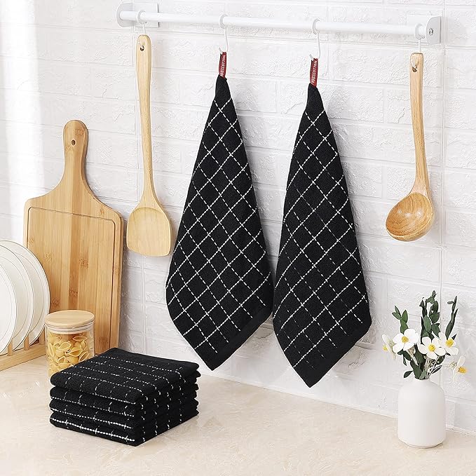 Homaxy 100% Cotton Terry Kitchen Dish Cloths, Ultra Soft and Absorbent Dish