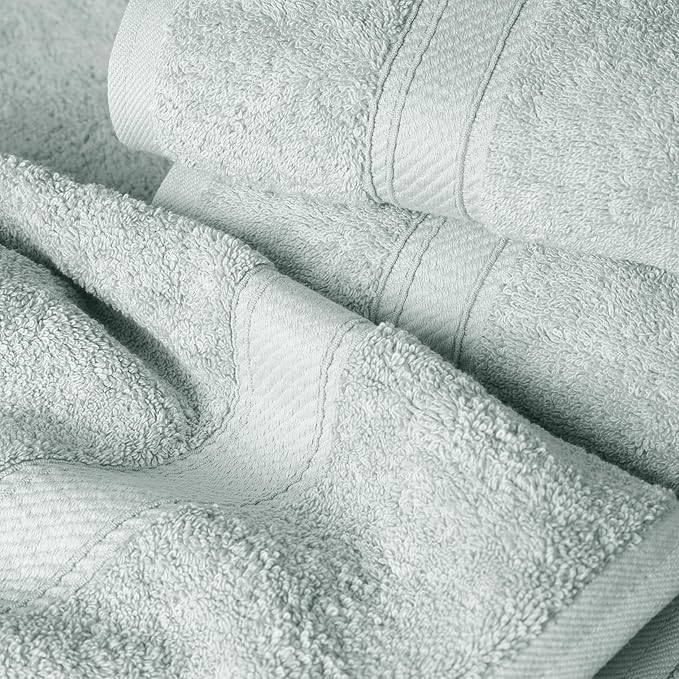 SUPERIOR Egyptian Cotton Pile 6 Piece Towel Set, Includes 2 Bath, 2 Hand