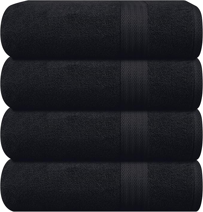 GLAMBURG Premium Cotton 4 Pack Bath Towel Set