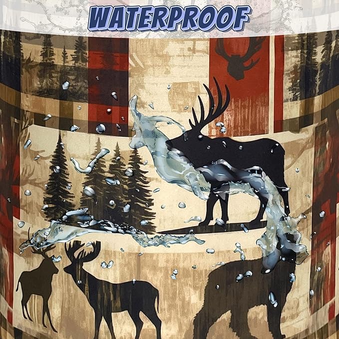 Deer Laundry Basket Portable Oxford Cloth Funny Retro Forest Animal Bears