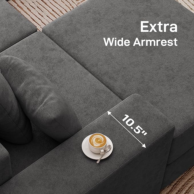 Living&Giving 128" U-Shaped Cloud Sectional Couch