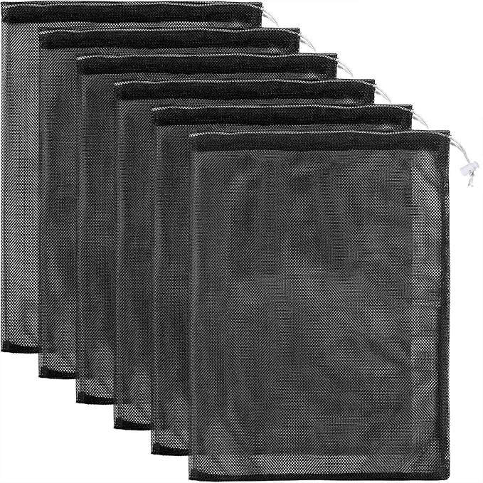 Frienda 6 Pieces Mesh Stuff Sack, 11 x 15 Inch Durable Nylon Drawstring Laundry
