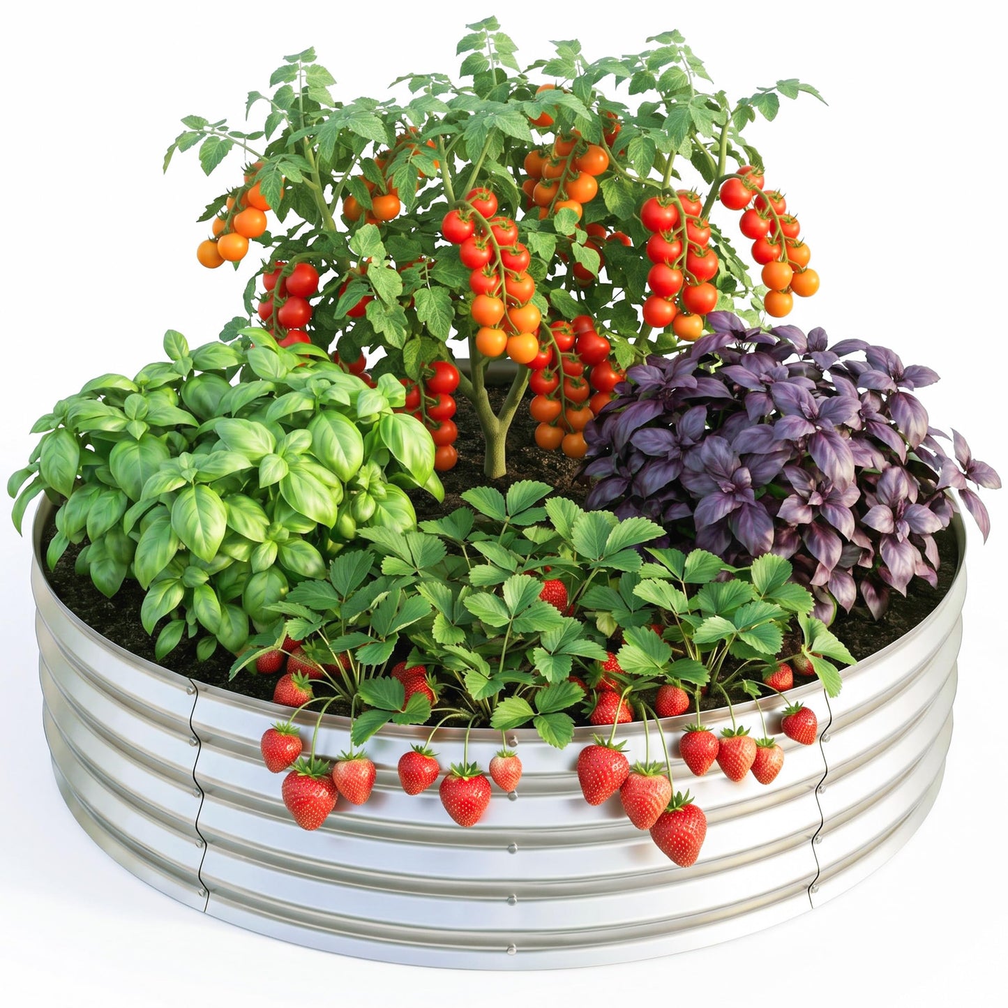 Utopia Home Galvanized Raised Garden Bed Kit 2x2x1 Ft, Planter Box Round Raised Garden Beds Outdoor, Easy Assembly Metal Raised Bed for Gardening Vegetables, Fruits, Flowers, Pack of 1, Silver