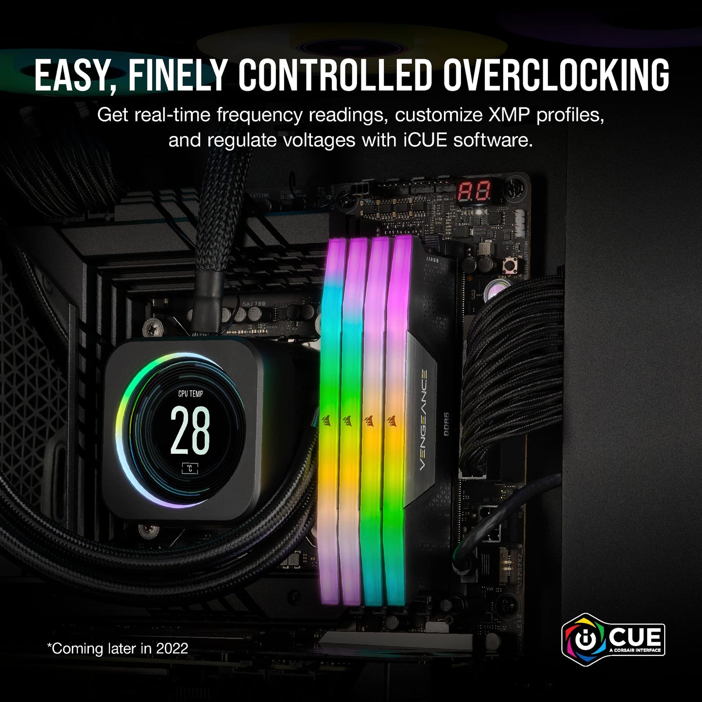 CORSAIR VENGEANCE RGB DDR5 32GB (2x16GB) DDR5 6000MHz CL30 AMD EXPO Intel XMP iCUE Compatible Computer Memory – Gray (CMH32GX5M2B6000Z30K)