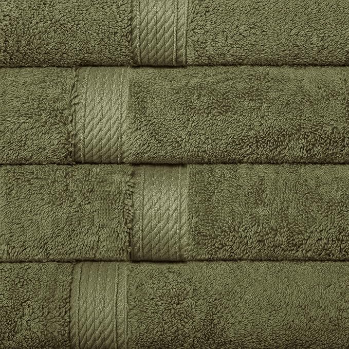 Superior Solid Egyptian Cotton Hand Towel Set, Forest Green