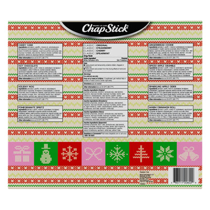 ChapStick Advent Calendar 2025 – Cozy Countdown to Christmas, Variety 12-Pack Lip Balm Gift Set, Holiday Gifts for Women, Men, Teens, Coworkers, Grandpa & Grandma Gifts, 0.15 Oz Ea