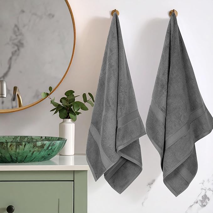 SUPERIOR Egyptian Cotton Pile Bath Towel Set of 2, Ultra Soft Luxury Towels