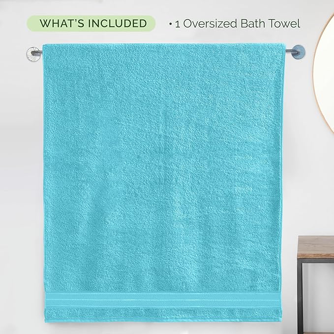 Elegant Comfort Three Line Popcorn Extra Large Luxury Bath Towel