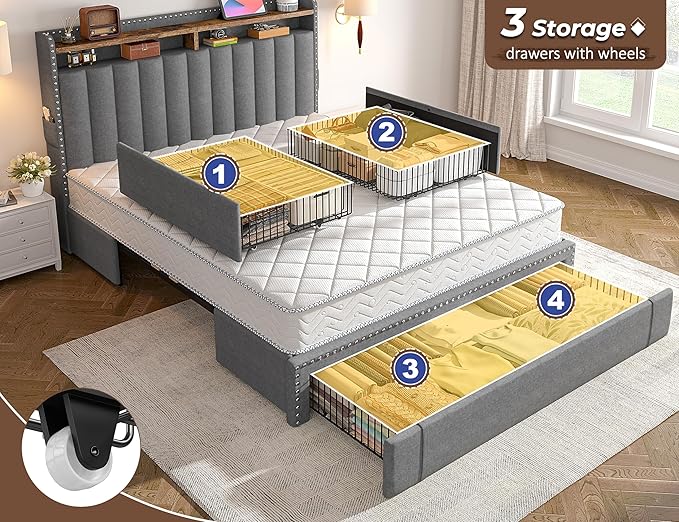 EnHomee Full Size Bed Frame