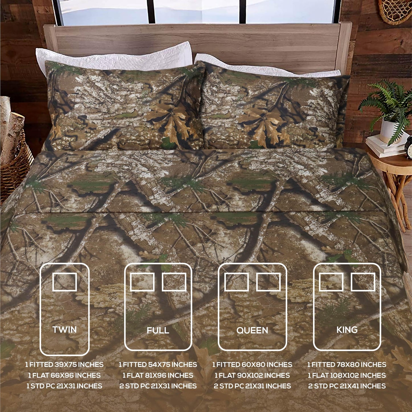VISI-ONE RealTree APX Twin Camo 3 Piece Microfiber Sheet Set – Unisex Bedding for Kids, Toddlers & Teens, Perfect for Little Hunter, Outdoor Explorer & Nature Lover Bedrooms with Adventure-Ready Style