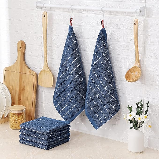 Homaxy 100% Cotton Terry Kitchen Dish Cloths, Ultra Soft and Absorbent Dish