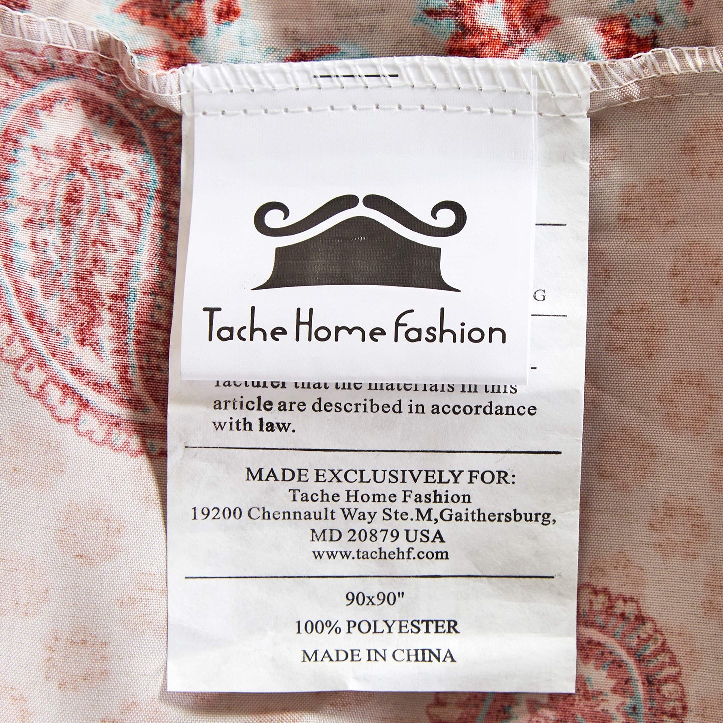 Tache Bohemian Mandala Fitted Sheet + Pillowcases - Retro Vintage Rustic Boho Chic Medallion Paisley Boteh 15-inch Deep Pocket Bed Sheet, 3 Piece Set, King