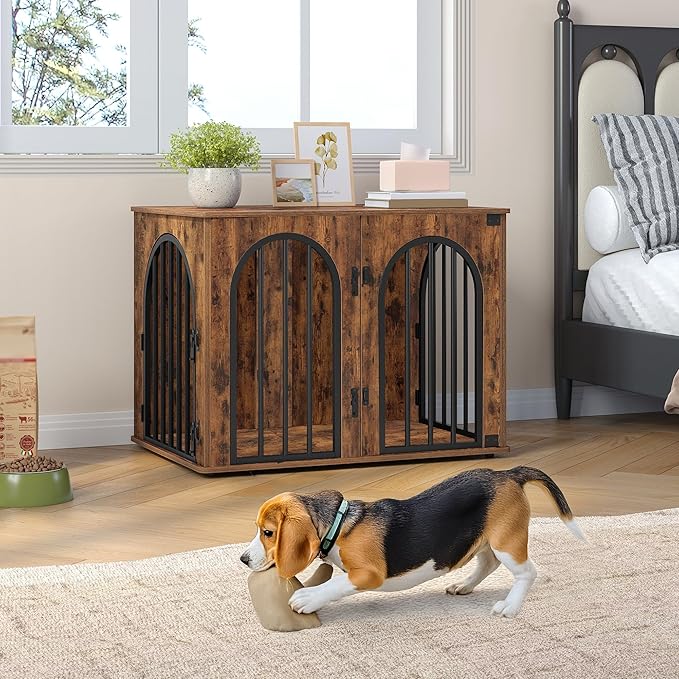 Hzuaneri 31.5'' Wooden Dog Crate Furniture, Indoor Dog Kennel Dogs Cage