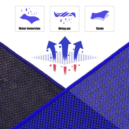 Biange Cooling Towels (40"x 12", Pack of 30) for Neck and Face, Cold Towel for Hot Weather, Sports, Workout, Fitness, Gym, Yoga, Golf, Pilates, Travel, Camping & More