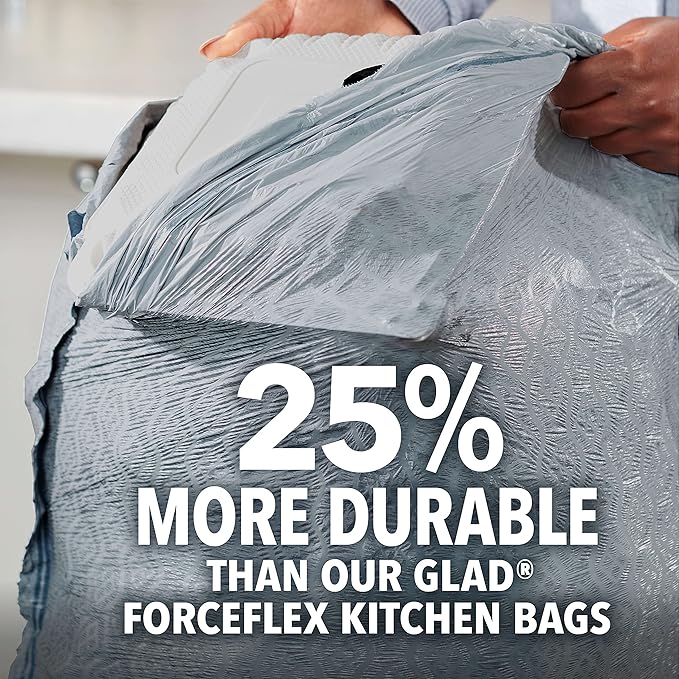 Glad ForceFlex MaxStrength Kitchen Trash Bags, 13 Gal, Fresh Clean Febreze