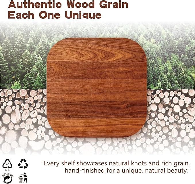 Solid Wood Floating Shelves, 35.4in Finished Real Wood Wall Shelves