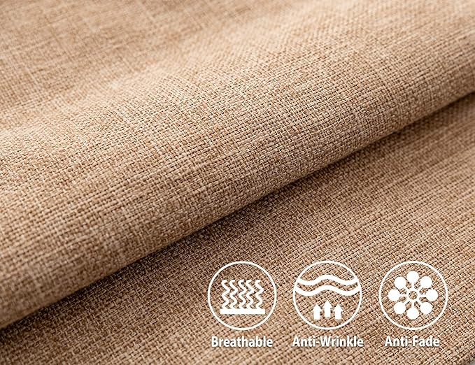 Stellhome Rectangle Farmhouse Burlap Throw Pillow Covers Solid Linen Pillowcase