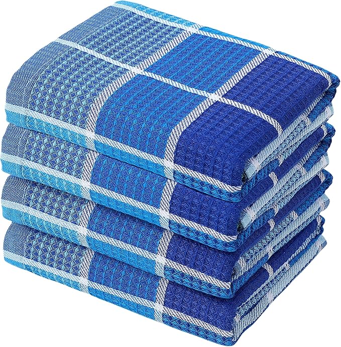 Bright Large Kitchen Towels, 16 Inch x 26 Inch Buffalo Check Dish Towels