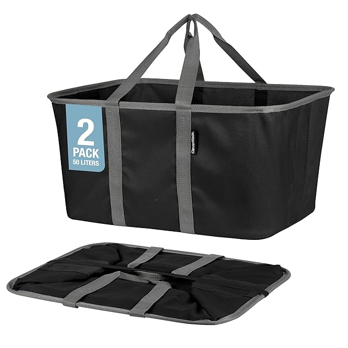 CleverMade Collapsible Laundry Tote 2-Pack – Foldable Carry-All Storage Bin