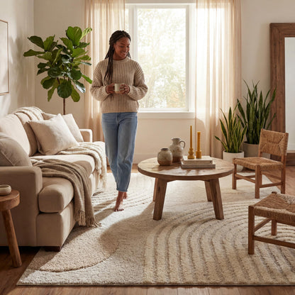 Nuloom Gloria Beige, 3' x 5', Abstract, Shag, Soft and Cozy, Plush, High Traffic, Stain Resistant, Easy Clean, Durable Area Rug for Bedroom, Living Room, Dining Space, Den, Foyer, Entryway
