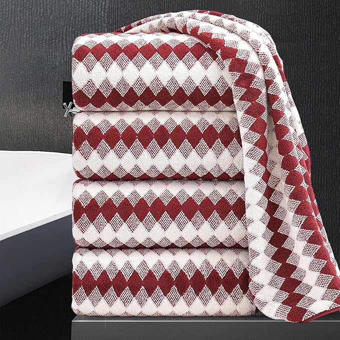 4 Piece Bath Towel Set Oversized Bath Sheet 35"x70" Bathroom Towel Extra Large