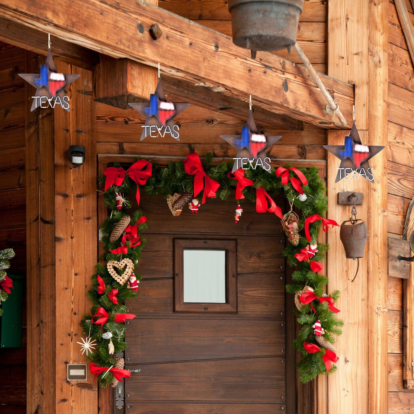BestGiftEver 1-Piece Metal Star with Texas Map Ornament Rustic Style Gift Idea Western Lone Star 3-D Texas Map Christmas Metal/Tin - Tree or Wall Hanging
