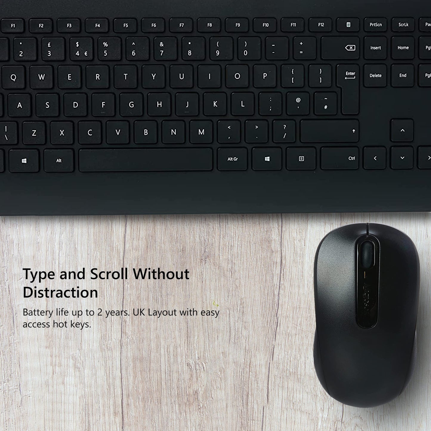 Microsoft Wireless Keyboard & Mouse, Desktop 900 Keyboard with USB for Windows or Mac Computers, Black