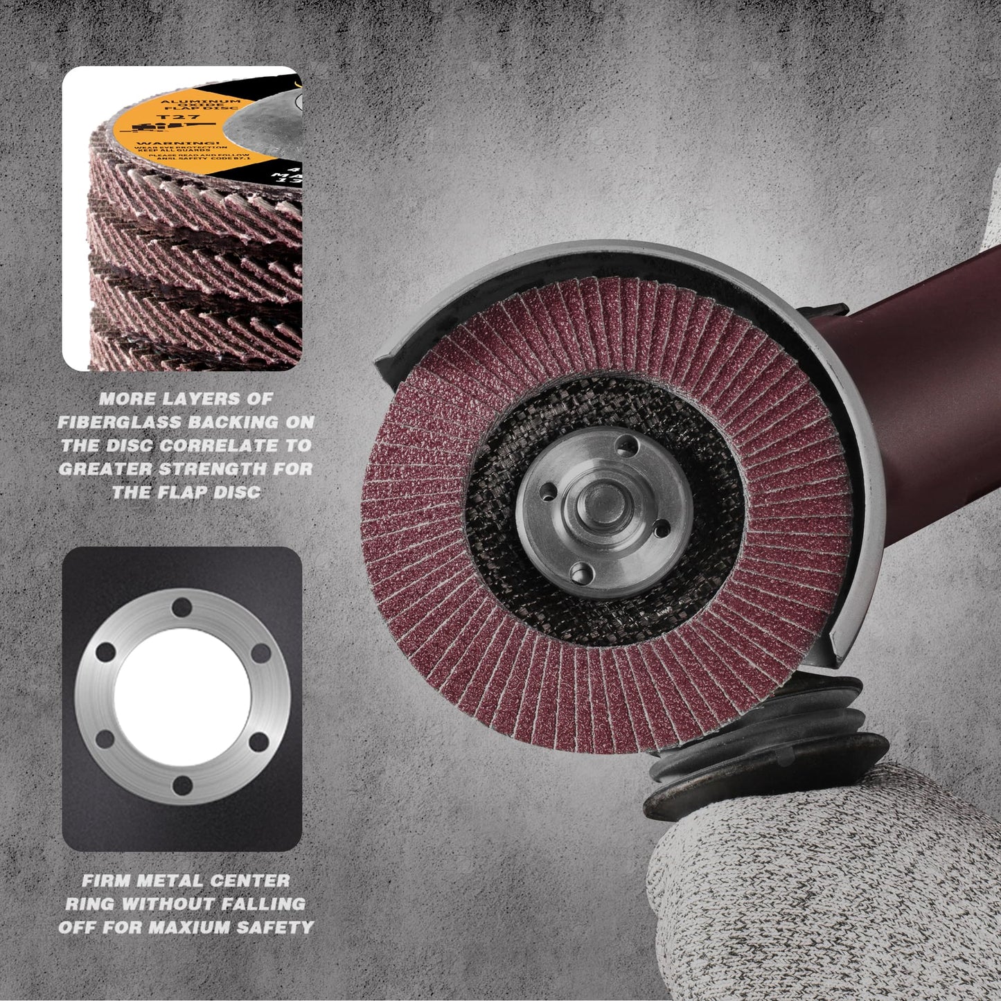 SATC Flap Discs 115mm 20 Pack Grinding Discs 40/60/80/120 Grit for Angle Grinder to Sanding Grinding Metal Wood