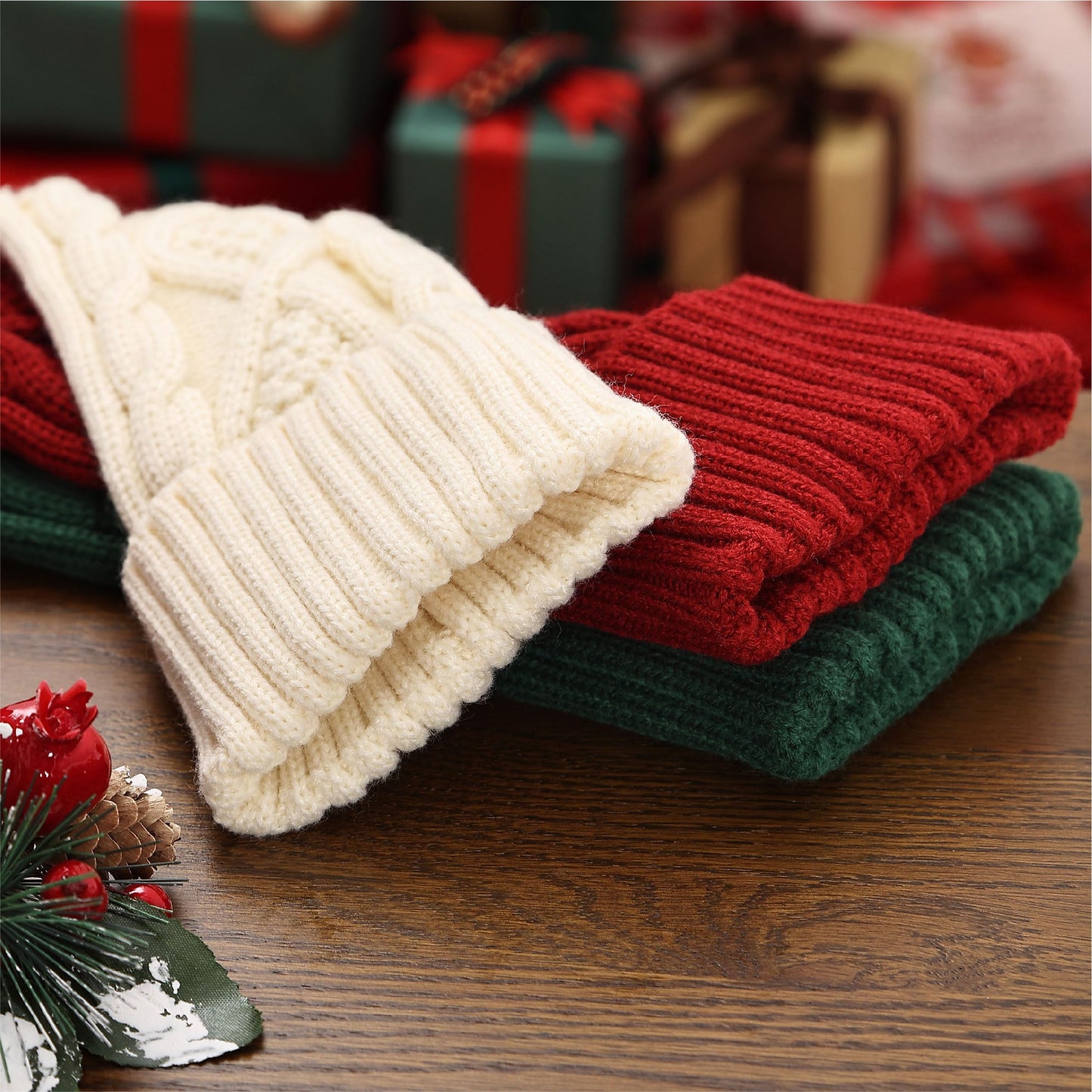 Mr. Pen- Christmas Stockings 6 Pack, 18" Cable Knit Stockings for Christmas, Cable Knit Christmas Stocking for Christmas, Large Stockings Christmas 6 pack, Knit Stockings Christmas, Red, Cream & Green