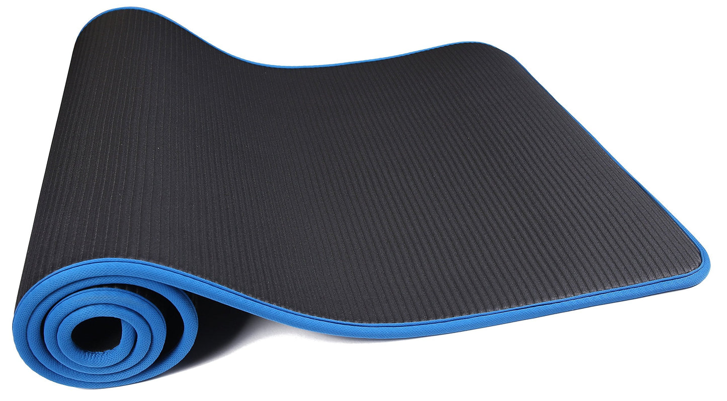 Fitvids All-Purpose 2/5-Inch (10mm) Extra Thick High Density Anti-Slip Exercise Pilates Yoga Mat with Carrying Strap, Multiple Colors