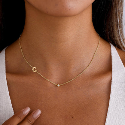 FUCJOEE Personalized Initial Necklaces for Women, Dainty 14K Gold Plated Sideways Letter Necklace Simple Choker Necklace Personalized Name Necklaces for Women Cute Trendy Stuff Teen Jewelry Gifts