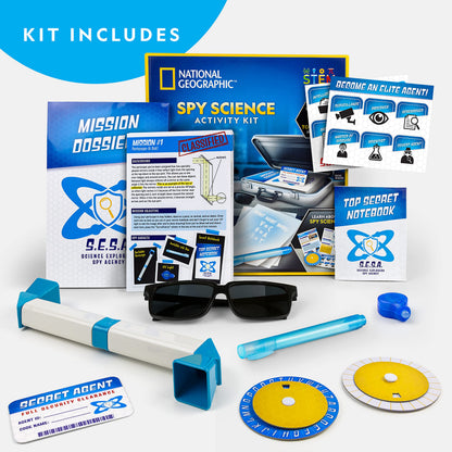 NATIONAL GEOGRAPHIC Spy Science Kit - Kids Spy Activity Set, Complete 10 Secret Missions with Gadgets for Kids and Gear, Detective Kit, Science Kits, Pretend Play
