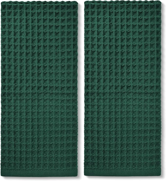 Jacquotha Waffle Hand Towels Set of 2 – Cotton, Quick Dry, Lint Free, 13” x 29”