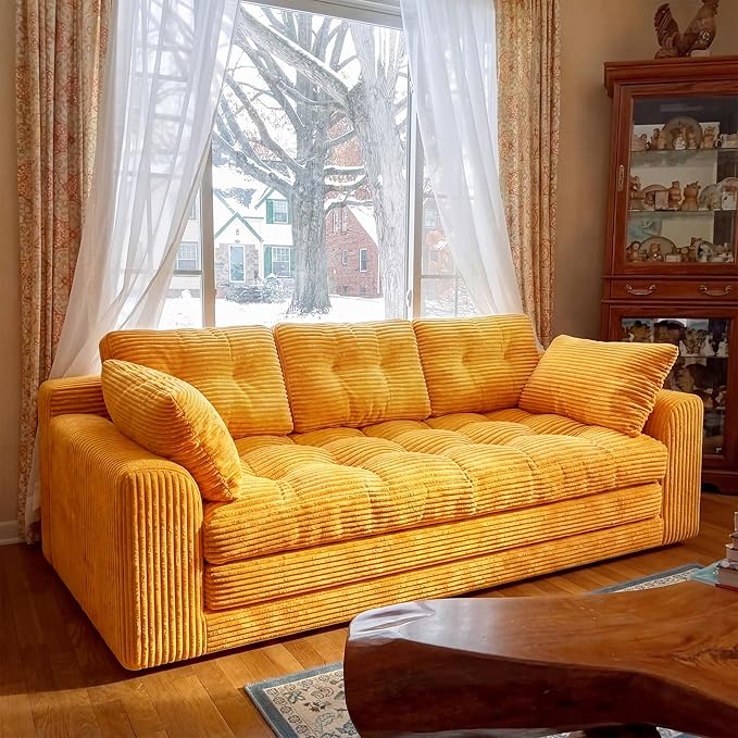 Homkdom 3 Seater Convertible Folding Sofa Bed, Pull Out Sleeper Sofa