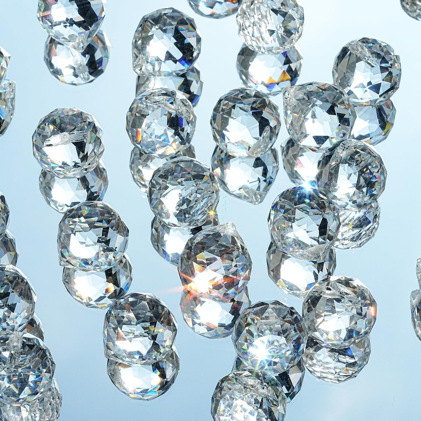 HDCRYSTALGIFTS Crystalsuncatcher 24pcs Clear Crystal Ball Prism Suncatcher Rainbow Pendants Maker, Hanging Crystals Prisms for Windows,20mm